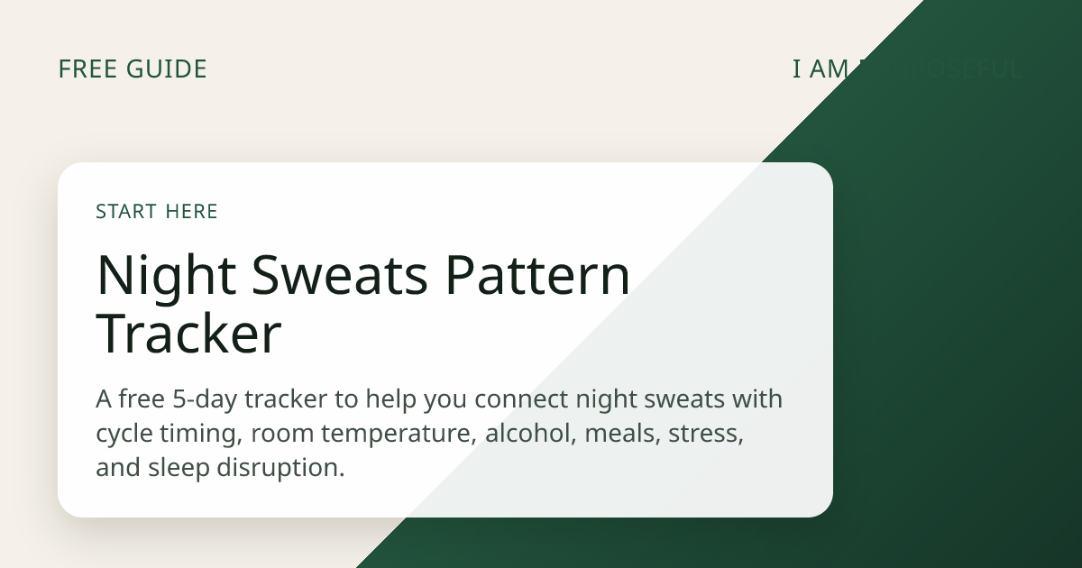 Night Sweats Pattern Tracker | Free Perimenopause Night Sweats Guide ...